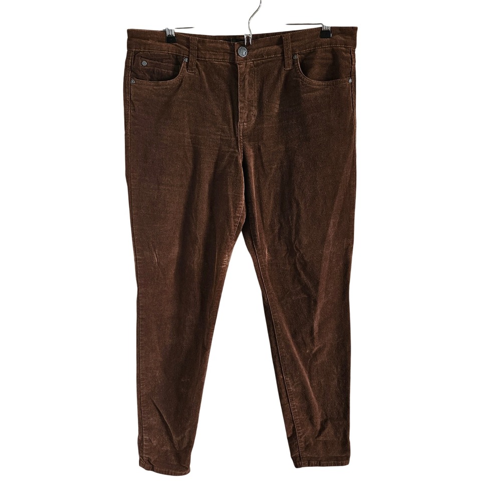 Kut from the Kloth Diana Skinny Corduroy Pants Brown Size 12 Womens